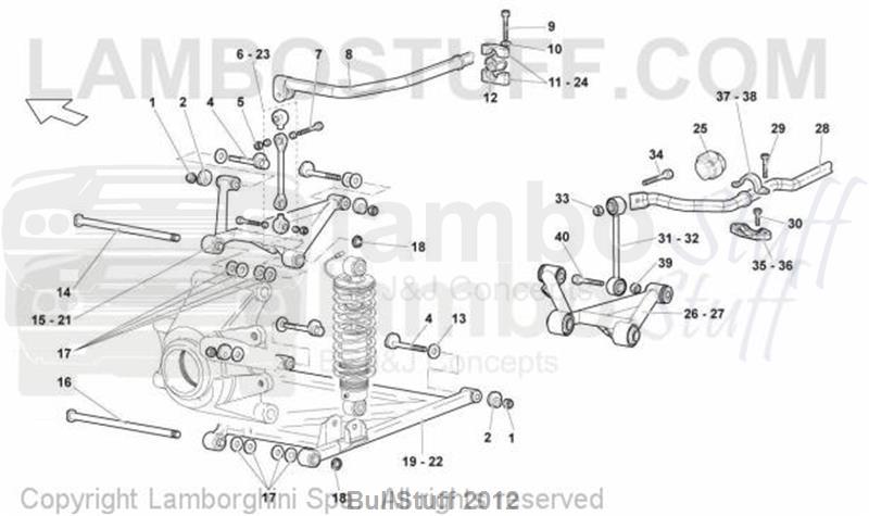 2008 Lamborghini MURCIELAGO LP 640 COUPE ENGLAND REAR ARMS (505.01.00)